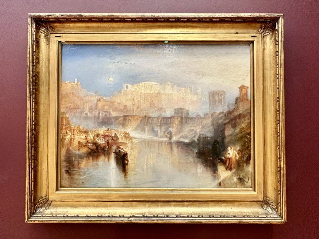 JMW Turner painting Ancent Rome, Agrippina Landing with the Ashes of Germanicus exhibited 1839 Oil paint on canvas - Erike Brown Tour Guide