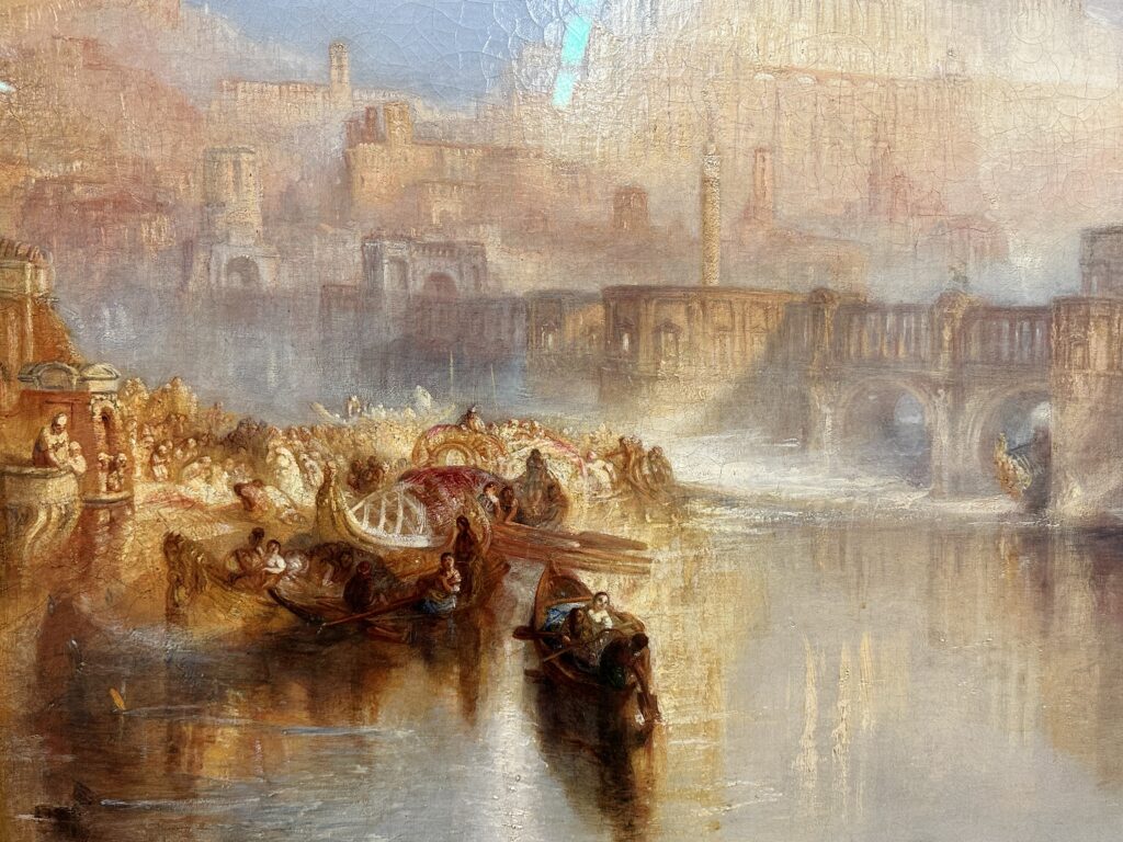 JMW Turner painting Ancent Rome, Agrippina Landing with the Ashes of Germanicus exhibited 1839 Oil paint on canvas - Erike Brown Tour Guide